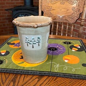 Sonoma Lodge Kitchen Utensil Holder Moose Log Cabin Pine Trees Bear NWT